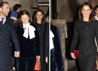 Pippa Middleton’s Stylish Black Tweed Coatdress for Kate’s Christmas Service pippa-middletons-stylish-black-tweed-coatdress-for-kates-christmas-service
