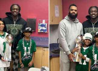 AJ Brown Surprises Young Eagles Fan with Lombardi Trophy aj-brown-surprises-young-eagles-fan-with-lombardi-trophy